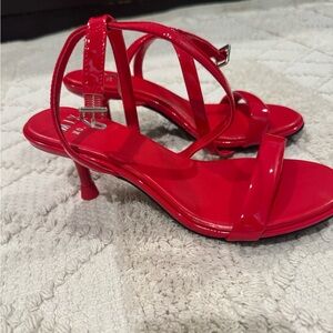 Red Strappy Heeled Sandals